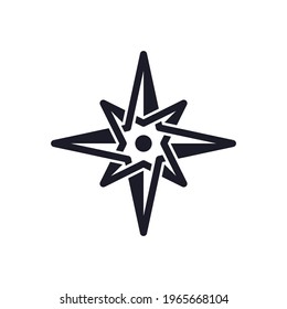 black and white star compass symbol