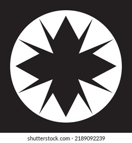 Diseño de concepto de estrella blanca y negra