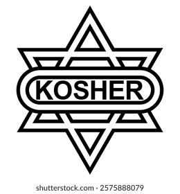 Black and White Star David Kosher Certification Symbol