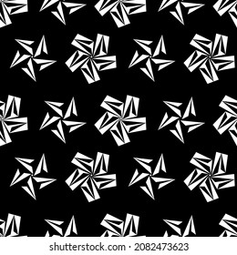 
patrón de repetición floral de estrella negra y blanca
