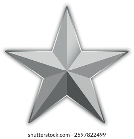 Black and White star. Golden Christmas star isolated on white background. Nice illustration of a 3d look Black and White star on white background. Star vector collection.