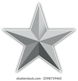 Black and White star. Golden Christmas star isolated on white background. Nice illustration of a 3d look Black and White star on white background. Star vector collection.