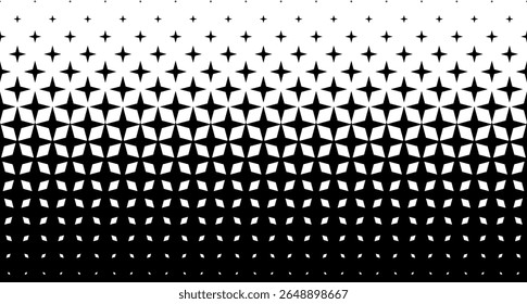 Black and White Star Halftone Gradient