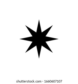 Black and white star icon with a different flat star style, vector illustration. eps 10