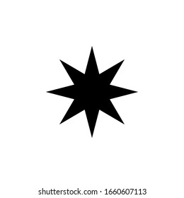 Black and white star icon with a different flat star style, vector illustration. eps 10