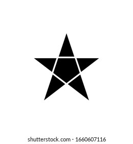 Black and white star icon with a different flat star style, vector illustration. eps 10