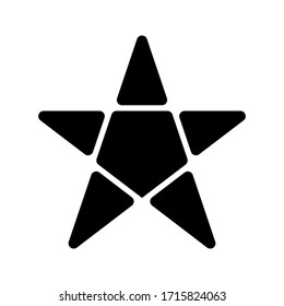 Black and white star icon with a different flat star style, vector illustration.