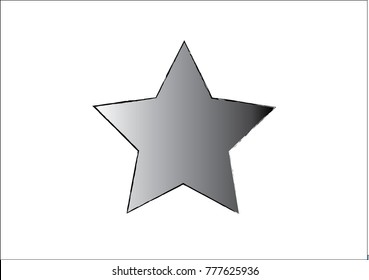 Black and White Star Icon on White Background Vector Design