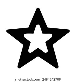 Schwarz-weißes Sternsymbol. Vektorillustration