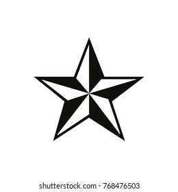 Black and white star icon - vector icon