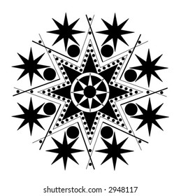 black and white star pattern