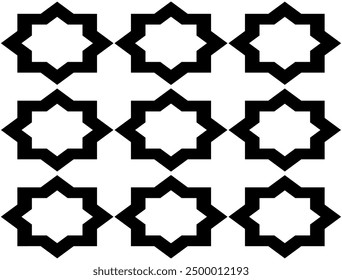 black and white star patterned vector design