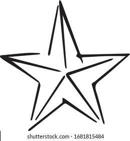 Pictograma estrella en blanco y negro. Estrella como elemento para un sitio web, afiche, ilustración o postal. Logo caligráfico
