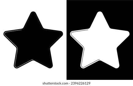 Icono de vector estrella negra y blanca