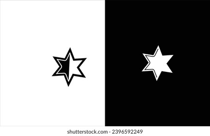 Icono de vector estrella negra y blanca