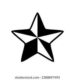 Black and white star vintage star icon flat vector design