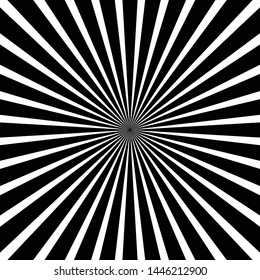 Black and white starburst vector background.