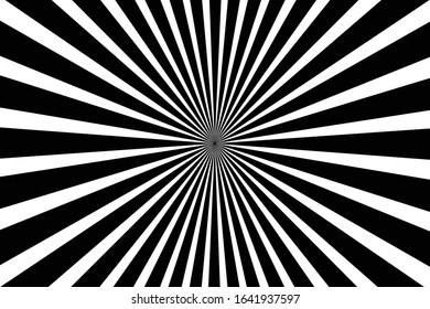 Black and white starburst vector background.