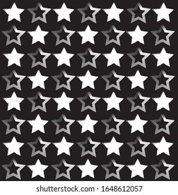 Black and white stars background pattern wallpaper 