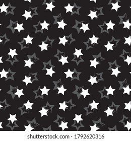 Black White Stars Brush Stroke Seamless Stock Vector (Royalty Free ...