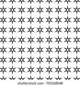 Black and white stars and circle dot pattern design background vector