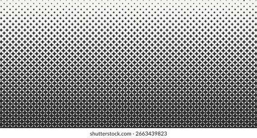Schwarz und weiß mit Sternen Halbtonmuster. Geometrischer Hintergrund. Vektorgrafik.
