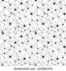Black and white stars network seamless pattern. Great for space inspired wallpaper, backgrounds, invitations, packaging design projects. Surface pattern design.
