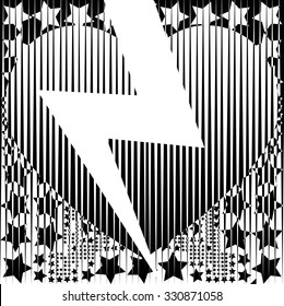 Black and white stars  pattern with heart illustration together Vector print pattern. for fashion and graphic design, t shirt print screen printing, valentines day and special day gift and print offer