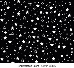 Black and white stars pattern vector