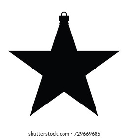 A black and white star-shaped Christmas bauble silhouette