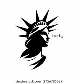 black and white statue of liberty
