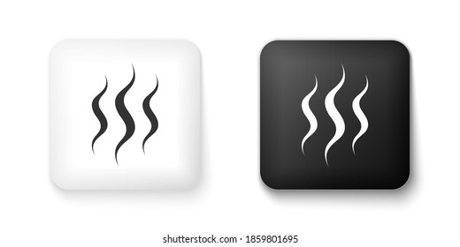 Black and white Steam icon isolated on white background. Square button. Vector.