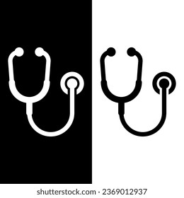 icono del estetoscopio blanco y negro