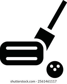 black and white stick golf and ball vector image