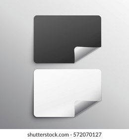 black and white stickers set mockup