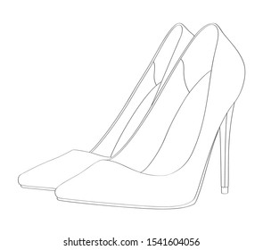 Black and White stiletto heels vector illustration