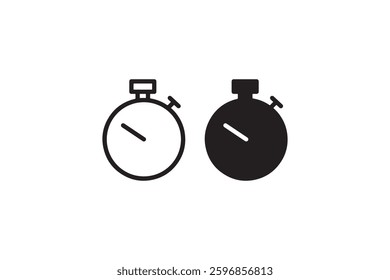 Black and white stopwatch icon set Vector