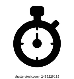 Schwarz-weißes Stoppuhr-Symbol. Vektorillustration
