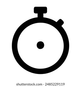 Icono de cronómetro blanco y negro. Ilustración vectorial