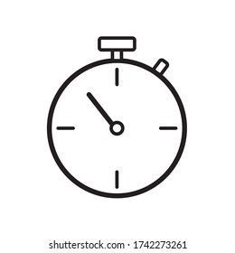 Reloj de parada en blanco y negro, vector, icono.