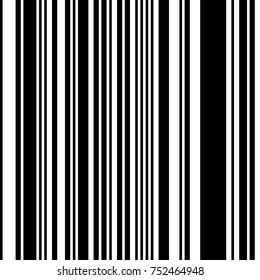 Black and White Straight Vertical Variable Width Stripes, Monochrome Lines Pattern, Vertically Seamless, Straight Parallel Vertical Lines, Fashion Geometric Monochrome Random Streaks