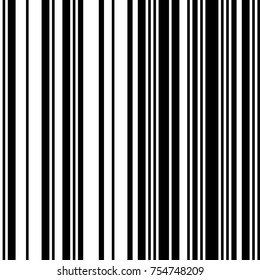 Black and White Straight Vertical Variable Width Stripes, Monochrome Lines Pattern, Vertically Seamless, Straight Parallel Vertical Lines, Fashion Geometric Monochrome Random Streaks