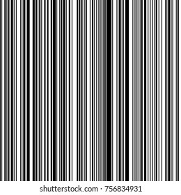 Black and White Straight Vertical Variable Width Stripes, Monochrome Lines Pattern, Vertically Seamless, Straight Parallel Vertical Lines, Fashion Geometric Monochrome Random Streaks