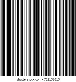 Black and White Straight Vertical Variable Width Stripes, Monochrome Lines Pattern, Vertically Seamless, Straight Parallel Vertical Lines, Fashion Geometric Monochrome Random Streaks
