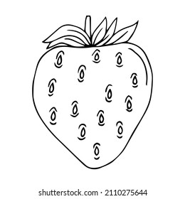 black and white strawberry cartoon