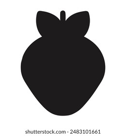 Black and white strawberry silhouette. Vector illustration