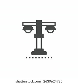 Black and white street light vector illustration icon. Illustration for business. Vector template.