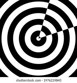 Black and White Stripe Circle vector background