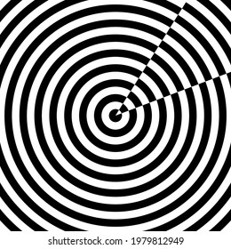 Black and White Stripe Circle vector background