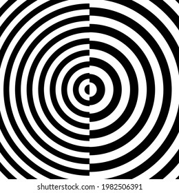 Black and White Stripe Circle vector background